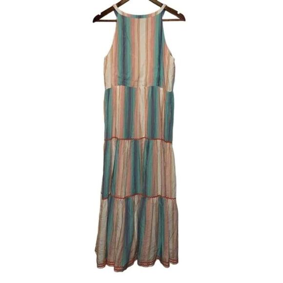 Matilda Jane Women's Size Medium Let's Go Together Sunset Season Striped Maxi Po - Picture 11 of 12